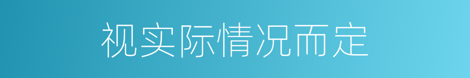 视实际情况而定的同义词