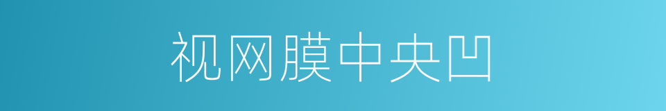 视网膜中央凹的同义词
