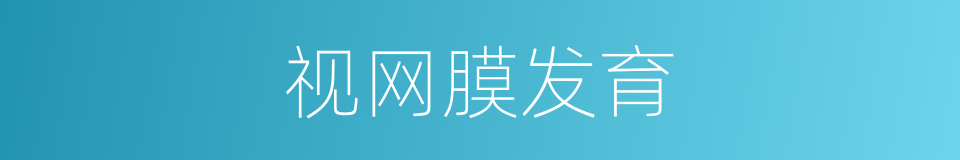 视网膜发育的同义词