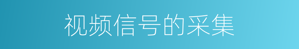 视频信号的采集的同义词