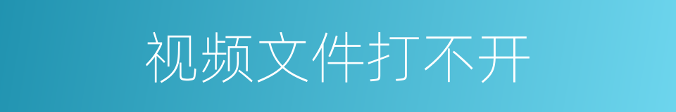 视频文件打不开的同义词