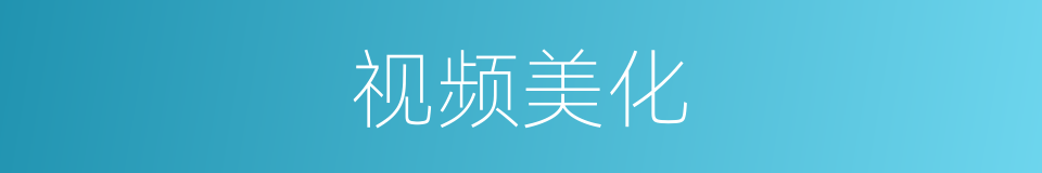 视频美化的同义词