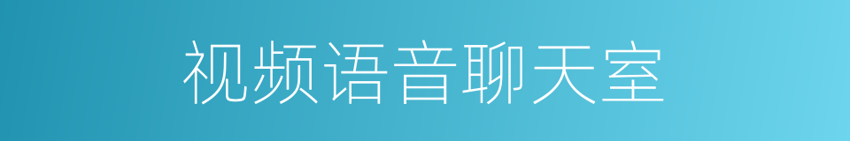 视频语音聊天室的同义词