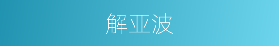 解亚波的同义词