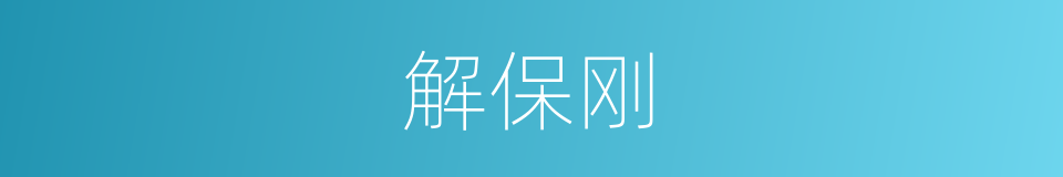 解保刚的同义词