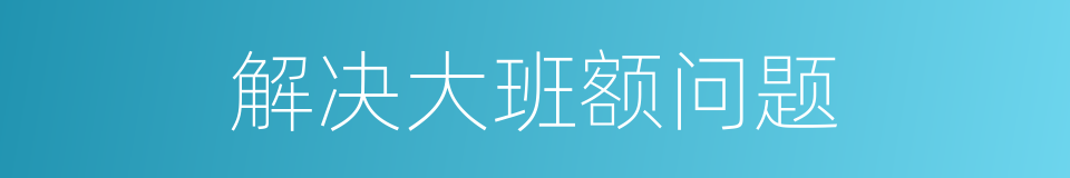 解决大班额问题的同义词