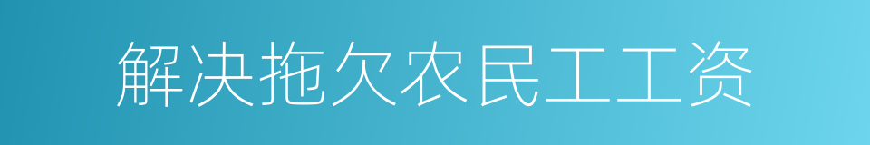 解决拖欠农民工工资的同义词