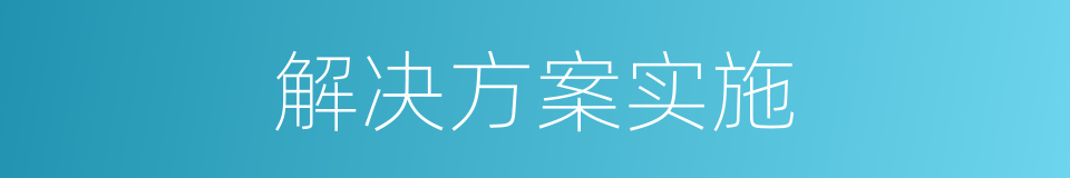 解决方案实施的同义词