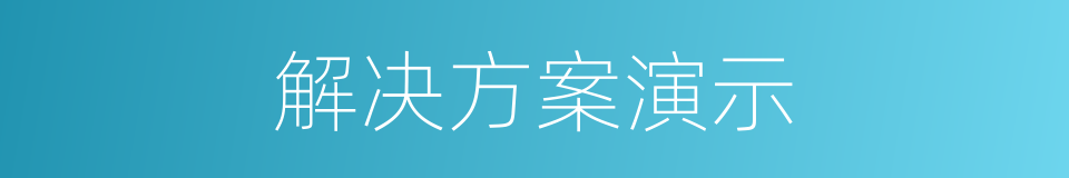 解决方案演示的同义词