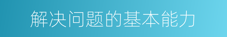 解决问题的基本能力的同义词