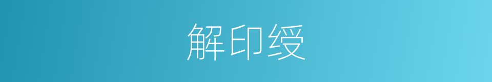 解印绶的意思
