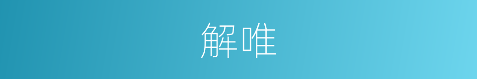解唯的同义词