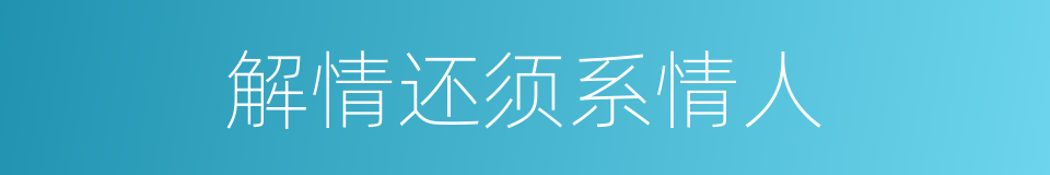 解情还须系情人的同义词