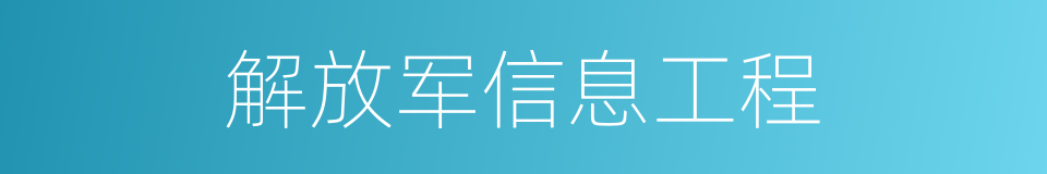 解放军信息工程的同义词