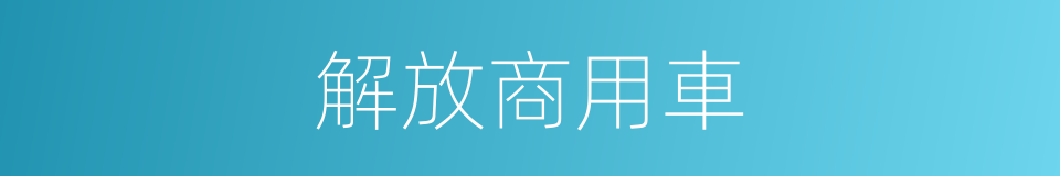 解放商用車的同義詞
