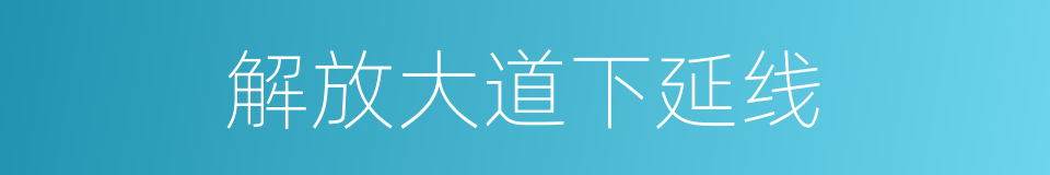 解放大道下延线的同义词