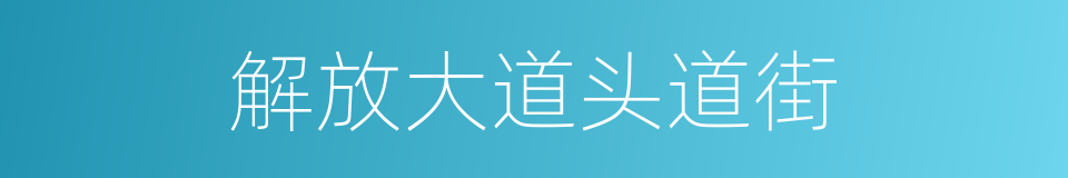 解放大道头道街的同义词