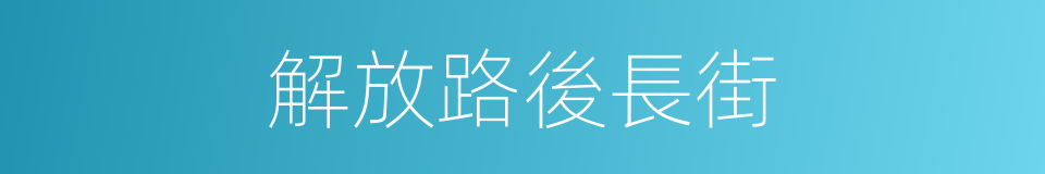 解放路後長街的同義詞