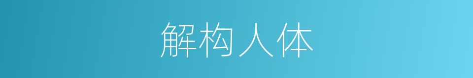 解构人体的同义词