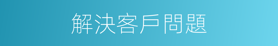解決客戶問題的同義詞