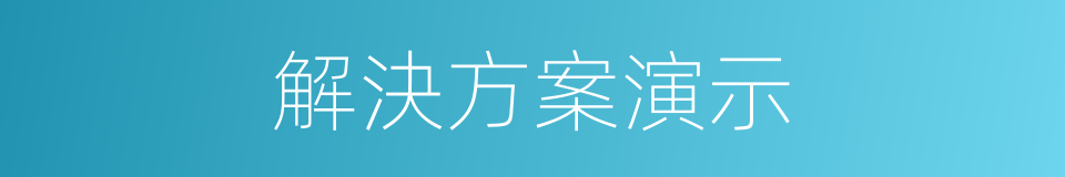 解決方案演示的同義詞