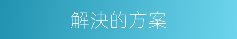解決的方案的同義詞