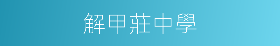 解甲莊中學的同義詞