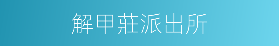 解甲莊派出所的同義詞