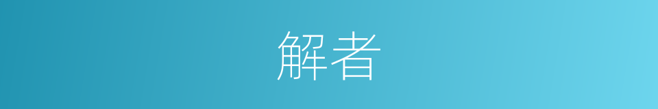 解者的同义词