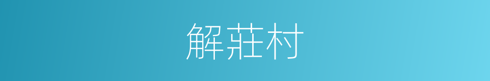 解莊村的同義詞