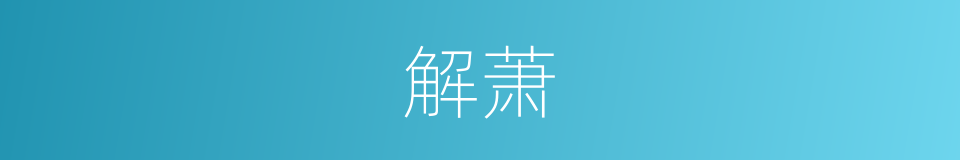 解萧的同义词