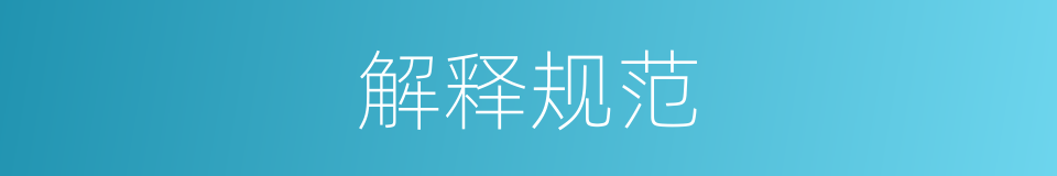 解释规范的同义词