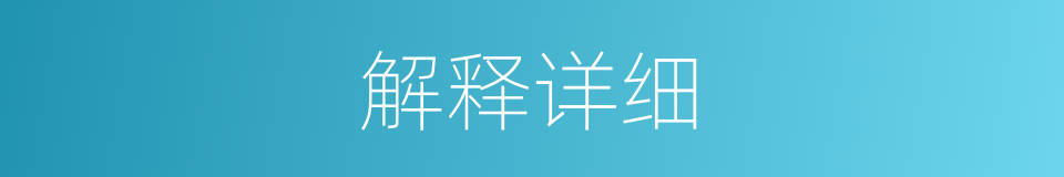 解释详细的意思