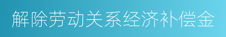 解除劳动关系经济补偿金的同义词