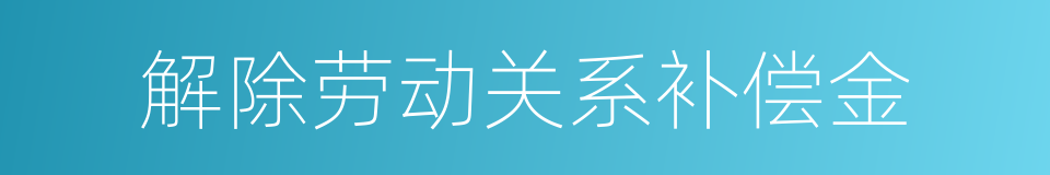 解除劳动关系补偿金的同义词