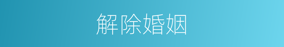解除婚姻的同义词