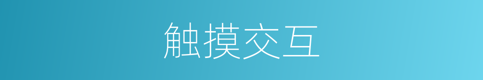 触摸交互的同义词