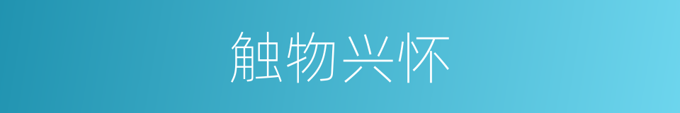 触物兴怀的意思