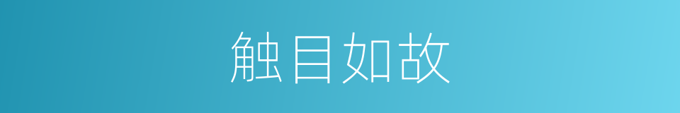 触目如故的意思