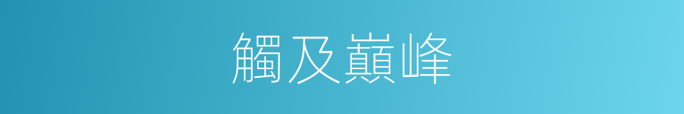 觸及巔峰的同義詞
