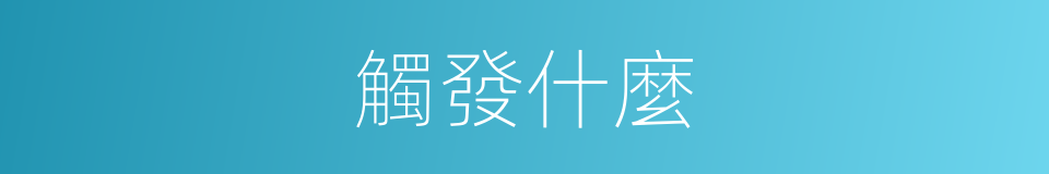 觸發什麼的意思