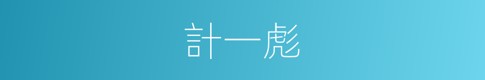 計一彪的同義詞