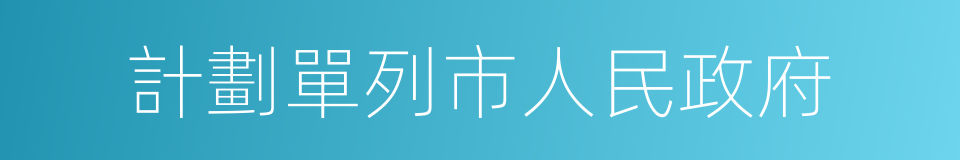 計劃單列市人民政府的同義詞