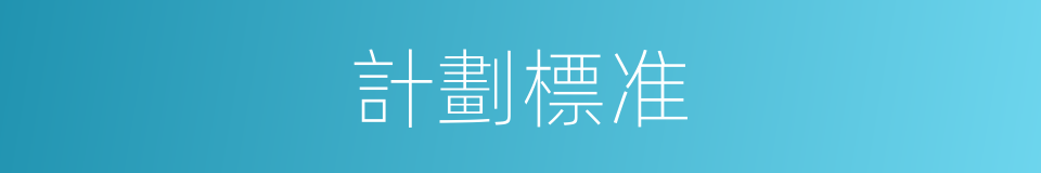 計劃標准的同義詞