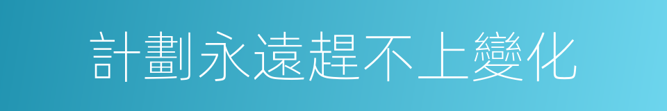計劃永遠趕不上變化的同義詞