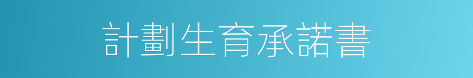 計劃生育承諾書的同義詞
