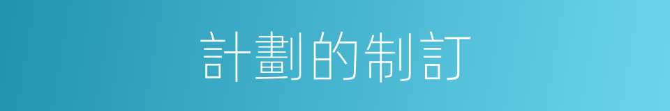 計劃的制訂的同義詞