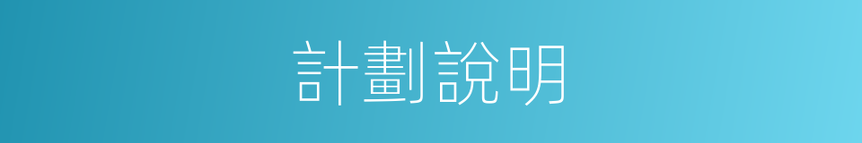計劃說明的同義詞