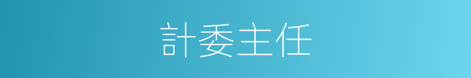 計委主任的同義詞