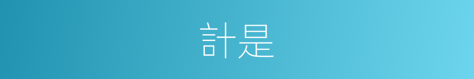 計是的意思
